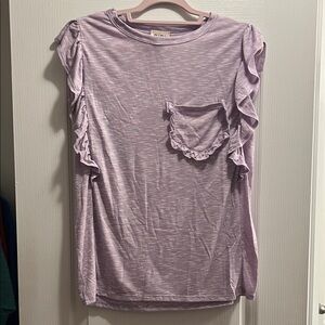 BiBi Lilac Ruffle Sleeve Tee
